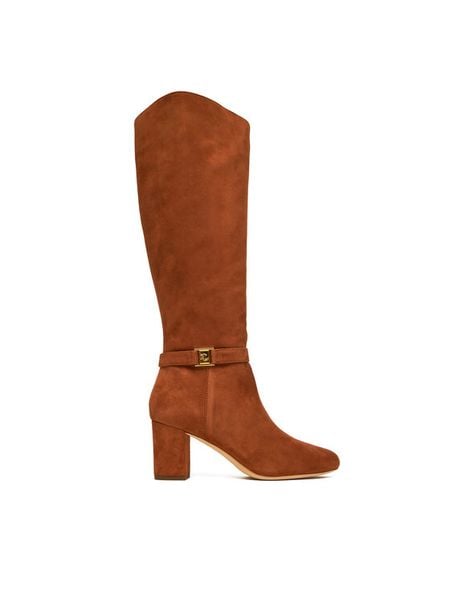 LAUREN RALPH LAUREN Kozaki Kellie 802967843002 Brązowy. Brązowe kozaki damskie Lauren Ralph Lauren, ze skóry, bez obcasa, na słupku. Za 889.99 zł.