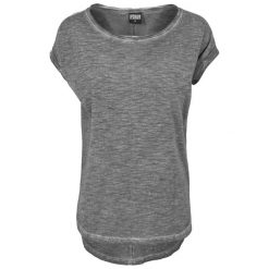 Koszulka Damska Z Obniżonym Stanem. Szare bluzki damskie Urban Classics, s, bez wzorów, bez kołnierzyka. Za 77.99 zł.