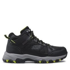 Trapery Skechers. Czarne buty zimowe męskie Skechers, bez zapięcia. Za 279.99 zł.