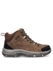 Skechers Trapery Trego Alpine Trail 167004/BRTN Brązowy. Brązowe trapery damskie Skechers, ze skóry, bez obcasa. Za 429.99 zł.
