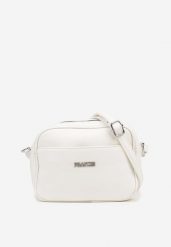 Biała Torebka na Ramię Ozdobiona Napisem Dolarrea. Białe shopper bag damskie Born2be, bez wzorów, na ramię, bez dodatków. Za 59.99 zł.