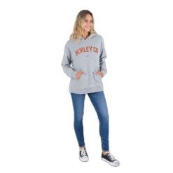 Bluza damska z kapturem Hurley Os University. Szare bluzy sportowe damskie Hurley, m, bez wzorów, bez ramiączek, z kapturem. Za 246.50 zł.