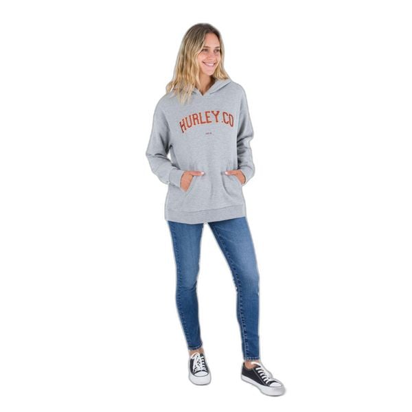 Bluza damska z kapturem Hurley Os University. Szare bluzy sportowe damskie Hurley, m, bez wzorów, bez ramiączek, z kapturem. Za 246.50 zł.