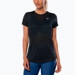 Koszulka do biegania damska Mizuno Core Graphic Tee. Czarne t-shirty damskie Mizuno, s, bez wzorów, z materiału, bez kołnierzyka. Za 59.99 zł.