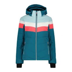 Kurtka narciarska damska CMP. Niebieskie kurtki narciarskie i snowboardowe damskie CMP, bez wzorów, z materiału, bez kaptura, narciarskie. Za 699.99 zł.