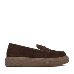 Półbuty Lasocki. Brązowe półbuty damskie Lasocki, bez wzorów, bez obcasa, na płaskiej podeszwie. Za 229.99 zł.