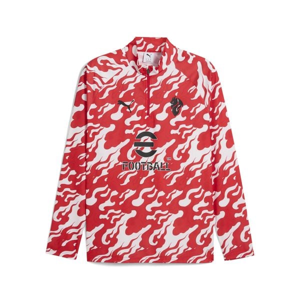 Męska bluza przedmeczowa z zamkiem 1/4 AC Milan PUMA. Białe bluzy z kapturem męskie Puma, m, z materiału. Za 279.00 zł.