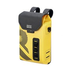 Torba rowerowa na kierownicę wodoodporna na przekąski. Żółte torby męskie na ramię ROCKBROS, bez wzorów, z materiału, na ramię. Za 133.99 zł.