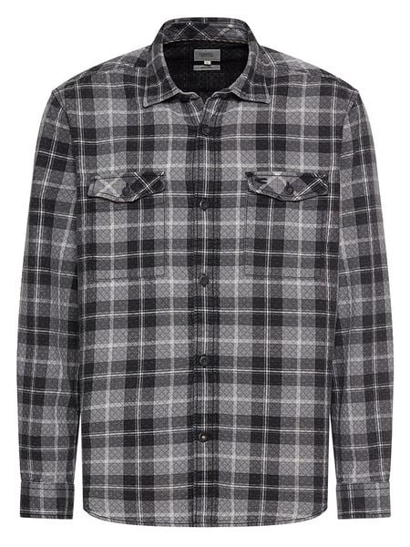 Camel Active Koszula - Regular fit - w kolorze czarno-szarym rozmiar: XXL. Czarne koszule męskie Camel Active, xxl, bez wzorów, z bawełny, bez kołnierzyka, bez ramiączek. Za 152.62 zł.