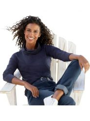 Heine Koszulka w kolorze granatowym rozmiar: 38. Niebieskie bluzki damskie Heine, bez wzorów, bez kołnierzyka, bez ramiączek. Za 24.00 zł.