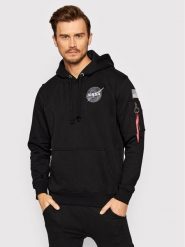 Alpha Industries Bluza Space Shuttle 178317 Czarny Regular Fit. Czarne bluzy bez kaptura męskie Alpha Industries, l, z bawełny. Za 249.99 zł.