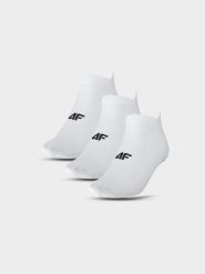 4F Skarpetki treningowe przed kostkę (3-pack) męskie - białe 43-46. Białe skarpetki męskie 4f, bez wzorów, z elastanu. Za 44.99 zł.