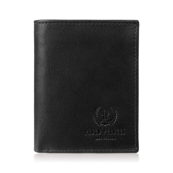 Portfel męski skórzany mały czarny klasyczny Paolo Peruzzi AY-09-BL. Czarne portfele męskie Paolo Peruzzi, bez wzorów, ze skóry. Za 59.00 zł.