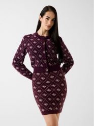 Guess Kardigan W4BR0D Z3JD2 Bordowy Regular Fit. Czerwone kardigany damskie Guess, xxl, z aplikacjami, z syntetyku. Za 435.00 zł.