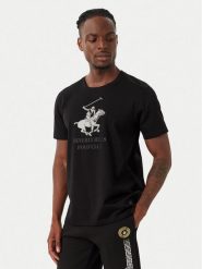Beverly Hills Polo Club T-Shirt M1619-HR Czarny Regular Fit. Czarne koszulki polo męskie Beverly Hills Polo Club, m, bez wzorów, z bawełny, bez ramiączek. Za 143.99 zł.