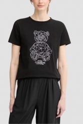 GUESS Czarny damski t-shirt na krótki rękaw z cyrkoniami Romy, Rozmiar M. Czarne t-shirty damskie Guess, m, z aplikacjami, bez kołnierzyka. Za 239.99 zł.