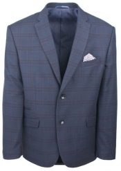 Męska Marynarka w Delikatną Kratę - Casino - Granatowa. Niebieskie marynarki męskie Casino, bez wzorów, z poliesteru. Za 299.00 zł.