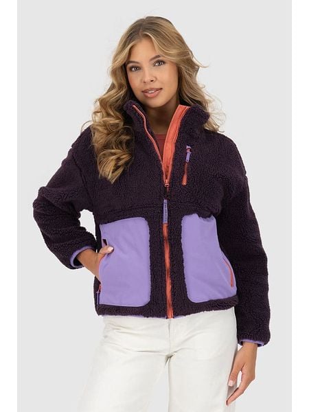 Alife and kickin Kurtka polarowa "AnoukAK" w kolorze pomarańczowo-fioletowym rozmiar: L. Pomarańczowe kurtki damskie Alife and Kickin, l, bez wzorów, z polaru, bez kaptura. Za 177.94 zł.