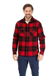 Bergans Koszula flanelowa "Nordmarka" - Relaxed fit - w kolorze czerwono-czarnym rozmiar: S. Czarne koszule męskie Bergans, s, bez wzorów, z bawełny, bez kołnierzyka, bez ramiączek. Za 162.87 zł.
