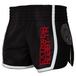 Spodenki Muay Thai męskie EXTREME HOBBY BLACK ARMOUR. Czarne szorty męskie EXTREME HOBBY, z elastanu, bez kołnierzyka. Za 209.00 zł.