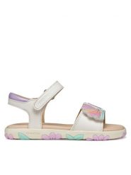 Geox Sandały J Sandal Haiti Girl J658ZB 05402 C0814 S Biały. Białe sandały dziewczęce Geox, ze skóry, bez zapięcia. Za 269.99 zł.