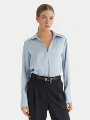 Calvin Klein Koszula LV044F129G Błękitny Regular Fit. Niebieskie koszule damskie CALVIN KLEIN, l, bez wzorów, z syntetyku, bez kołnierzyka, bez ramiączek. Za 449.99 zł.