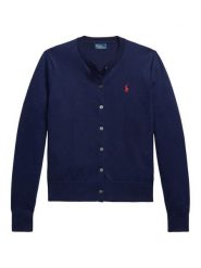 Polo Ralph Lauren Kardigan 211971871004 Granatowy Slim Fit. Niebieskie kardigany damskie Polo Ralph Lauren, m, bez wzorów, z bawełny. Za 859.99 zł.