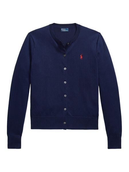 Polo Ralph Lauren Kardigan 211971871004 Granatowy Slim Fit. Niebieskie kardigany damskie Polo Ralph Lauren, xl, bez wzorów, z bawełny. Za 859.99 zł.