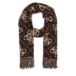 Szalik Guess. Brązowe szaliki i kominy damskie Guess, z aplikacjami. Za 234.99 zł.