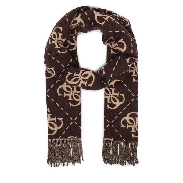 Szalik Guess. Brązowe szaliki i kominy damskie Guess, z aplikacjami. Za 234.99 zł.