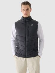 4F Bezrękawnik puchowy z wypełnieniem syntetycznym męski - czarny XL. Czarne kamizelki męskie 4f, m, z poliesteru. Za 249.99 zł.