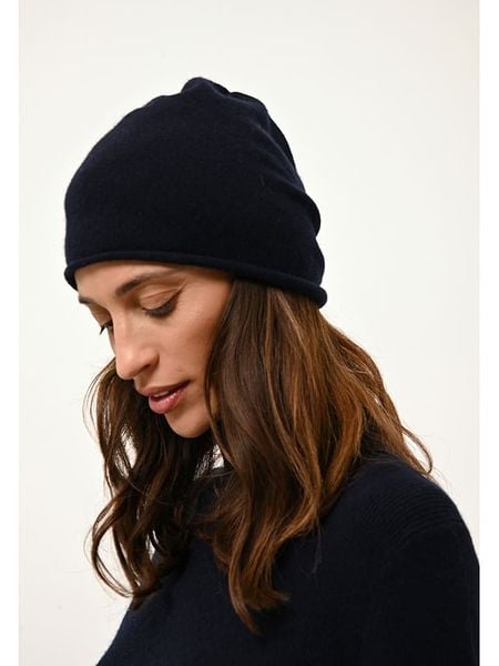 Just Cashmere Kaszmirowa czapka "Lauren" w kolorze granatowym rozmiar: onesize. Niebieskie czapki zimowe damskie Just Cashmere, z kaszmiru. Za 149.31 zł.