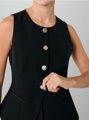 Kamizelka garniturowa z ozdobnymi guzikami - czarny. Czarne kamizelki damskie Sinsay, l. Za 59.99 zł.
