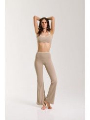 Onamaste Legginsy sportowe "Flair Yska" w kolorze beżowym rozmiar: S/M. Brązowe legginsy damskie Onamaste, m, bez wzorów, z materiału, z podwyższonym stanem, outdoorowe. Za 148.45 zł.