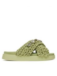 Inuikii Klapki Woven Stones 70104-106 Zielony. Zielone klapki damskie Inuikii, bez wzorów, z materiału, bez obcasa. Za 1,029.00 zł.