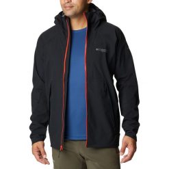 Kurtka softshell męska Columbia Platinum Peak. Czarne kurtki męskie Columbia, m, bez wzorów, z softshellu, bez kaptura. Za 329.99 zł.