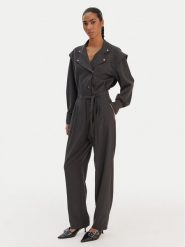 BOSS Kombinezon C_Darima 50552355 Szary Regular Fit. Szare kombinezony damskie Boss, bez wzorów, z wiskozy, bez kołnierzyka, bez ramiączek. Za 1,349.00 zł.