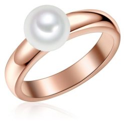 Valero Pearls Srebrny pierścionek srebro wysokiej próby Perła hodowlana słodkowodna różowe złoto Pierścionki 1 ct Damski. Czerwone pierścionki damskie Valero Pearls, z perłą, pozłacane. Za 348.99 zł.