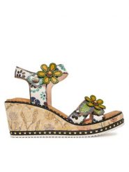 Laura Vita Sandały Ballon 08 Kolorowy. Sandały damskie Laura Vita, bez wzorów, ze skóry, bez obcasa, na koturnie. Za 429.99 zł.