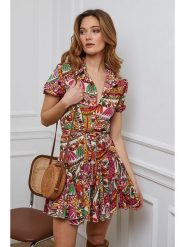 Joséfine Sukienka "Kelsey" ze wzorem rozmiar: M. Sukienki damskie Joséfine, m, bez wzorów, z tkaniny, bez kołnierzyka, bez ramiączek, mini, rozkloszowane. Za 100.99 zł.