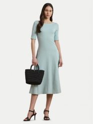 LAUREN RALPH LAUREN Sukienka codzienna 250863913015 Błękitny Regular Fit. Niebieskie sukienki damskie Lauren Ralph Lauren, na co dzień, m, bez wzorów, z bawełny, bez kołnierzyka, bez ramiączek, proste. Za 519.99 zł.