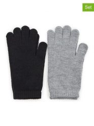 Orsay Rękawiczki (2 pary) w kolorze szaro-czarnym rozmiar: onesize. Czarne rękawiczki damskie ORSAY, bez wzorów, z materiału. Za 30.56 zł.