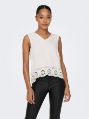 ONLY Bluzka 15296317 Biały Regular Fit. Białe bluzki damskie Only, m, bez wzorów, z wiskozy, bez ramiączek. Za 139.99 zł.
