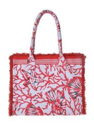 BLE Torebka w kolorze biało-czerwonym - 35 x 30 x 20 cm rozmiar: onesize. Białe torebki klasyczne damskie BLE, bez wzorów, z materiału, bez dodatków. Za 89.67 zł.