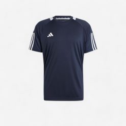 Koszulka do piłki nożnej ADIDAS Sereno. Niebieskie t-shirty sportowe męskie Adidas, l, z materiału, bez ramiączek, na fitness i siłownię. Za 64.99 zł.
