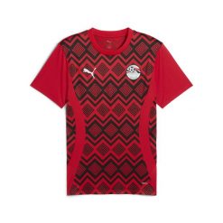 Męska koszulka przedmeczowa Egipt PUMA Red Black. Czarne t-shirty sportowe męskie Puma, m, bez ramiączek, do piłki nożnej. Za 269.00 zł.