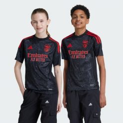 Koszulka Benfica 24/25 Away. Czarne bluzki damskie Adidas, z materiału, bez ramiączek, do piłki nożnej. W wyprzedaży za 322.50 zł.