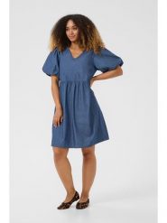 Cream Sukienka dżinsowa w kolorze niebieskim rozmiar: 46. Niebieskie sukienki damskie Cream, bez wzorów, z bawełny, bez kołnierzyka, bez ramiączek, midi. Za 165.99 zł.