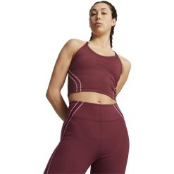 Biustonosz damskie Puma Studio Ultrabare Crop Top Dark Jasper. Czerwone biustonosze sportowe damskie Puma, bez wzorów, z materiału. Za 190.00 zł.