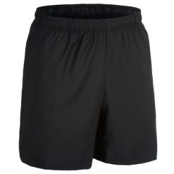 Spodenki fitness cardio męskie Domyos. Czarne szorty męskie DOMYOS, m, z materiału, na fitness i siłownię. Za 24.99 zł.
